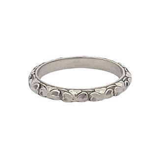 Deco Platinum Wedding Band Ring