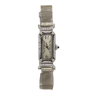 Robert Cart Art Deco Platinum Diamond Wristwatch