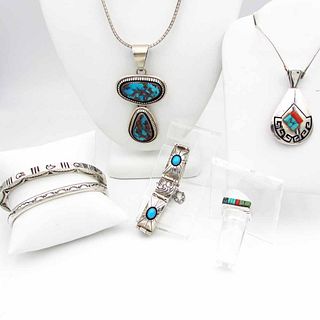 Alvin Lula Begay Native American Sterling Necklace Bracelet