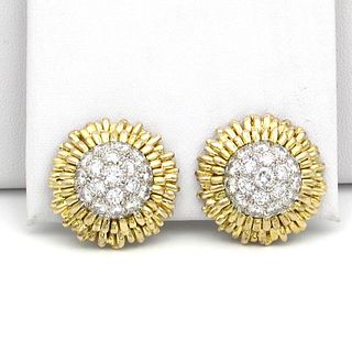 Vintage Gold 3.00ct Pave Diamond Earring