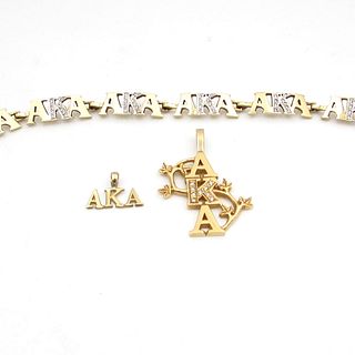 14K Gold Alpha Kappa Alpha AKA Gold jewelry