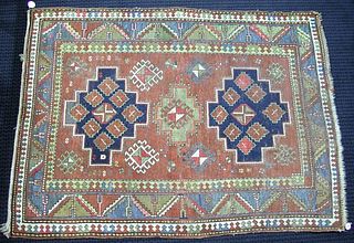 Kazak throw rug, ca. 1910, 7'5" x 10'.