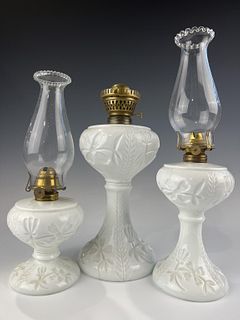 Three Dogwood Kerosene Lamps