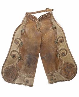 Early 1900's Studded Two-Tone Leather Chaps