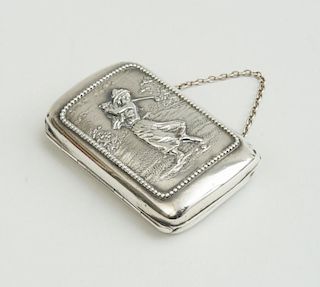 AMERICAN SILVER LADY'S PURSE WITH CHAIN HANDLE