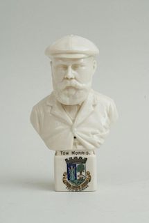 HEWITT BROTHERS IVORY GLAZED POTTERY BUST OF TOM MORRIS