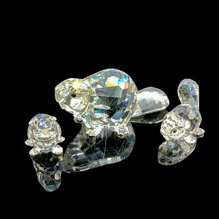 3pc Swarovski Crystal Figurines, Beaver Family