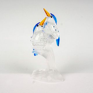 Swarovski Silver Crystal Figurine, Malachite Kingfishers