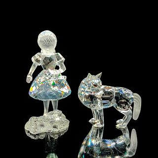 2pc Swarovski Crystal Figurines, Red Riding Hood and Wolf