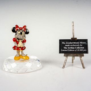 3pc Arribas Brothers Figurine, Base + Plaque, Minnie Mouse
