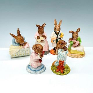 6pc Royal Doulton Bunnykins, Bedtime Figurine Grouping