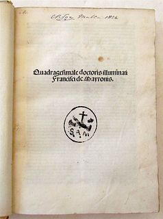 ANTIQUE INCUNABULA UNCOMMON 15TH CENTURY FRANCISCUS DE MAIORANIS, 1491. VELVET