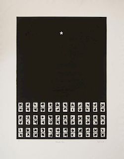 Patrick Hughes (b. 1939): Black Stars; and Moon Room