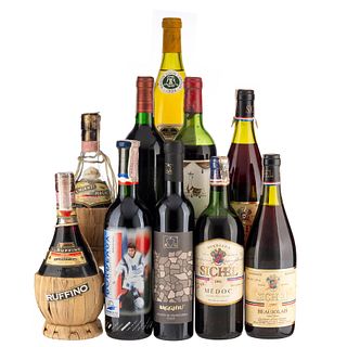 Lote de Vinos Tintos de Italia y Francia. Château Mouton Baronne Philippe. En presentaciones de 500 ml. y 750 ml Piezas: 10.