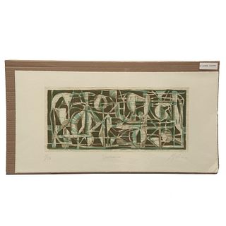 GABRIEL MACOTELA, Sin título, Firmado, Grabado al aguatinta 5 / 20, 26 x 54 cm imagen / 38 x 77 cm papel