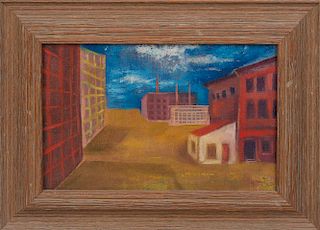 Joe Wolins (1915-1999): Untitled (View of Poughkeepsie); and Untitled (Poughkeepsie Factories)