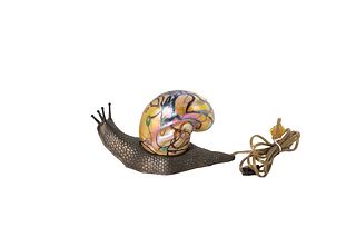 Irridescent Murrini Snail Lamp by Carl Radke