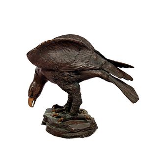 Large Bronze Bald Eagle Sculpture