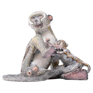 Mother Monkey Sculpture by Ardmore Ceramics
