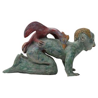 Woman Kneeling Sculpture by Ardmore Ceramics