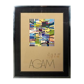 Yaacov Agam, Color Silkscreen Poster, Color Pens Signed