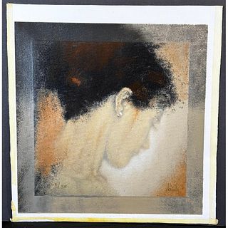 Josep Domenech (1952-) Serigraph on unstretched canvas, Thoughts, signed