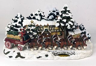 2000 Anheuser-Busch Large "Holiday Scene" Clydesdale Collection Figurine Saint Louis Missouri