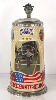 1998 Budweiser "Working America #3" Traffic Cop 9¾ Inch Tall CS353 Stein Saint Louis Missouri