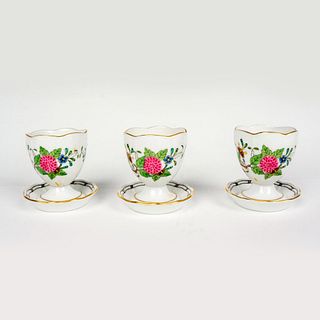 Set of 3 Herend Porcelain Floral Egg Cups