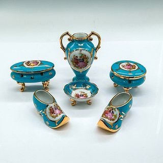 6pc Limoges Miniature Porcelain Ceramic Group