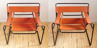 A pair of Marcel Breuer Wassily chairs 