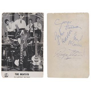 Beatles Signed 1963 Parlophone Promo Card