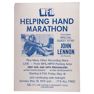 John Lennon Original 1975 Boxing-Style Promo Poster for WFIL Radio Charity