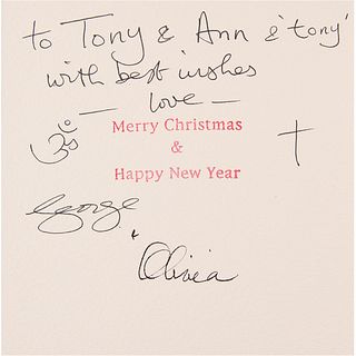 George Harrison Signed Christmas Card