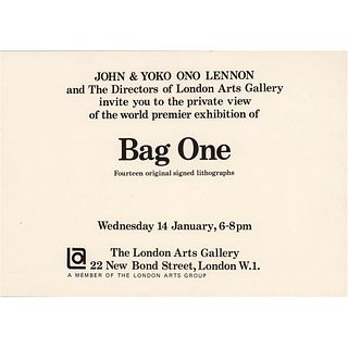John Lennon and Yoko Ono Original &#39;Bag One&#39; World Premiere Invitation