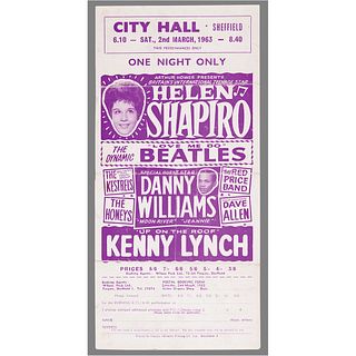 Beatles 1963 City Hall Sheffield Handbill
