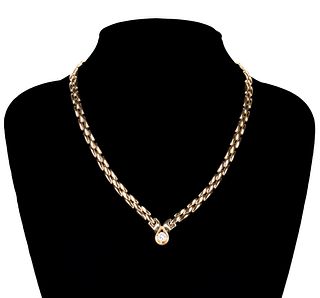 14K YELLOW GOLD &.65CT DIAMOND SOLITAIRE NECKLACE