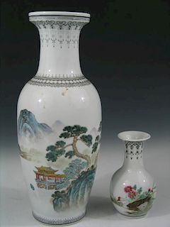 Two Chinese Famille Rose Porcelain Vases.