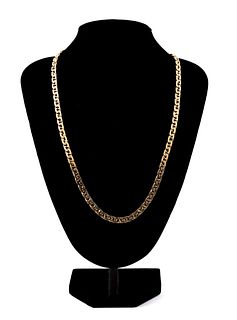 ITALIAN 18K YELLOW GOLD CURB CHAIN LINK NECKLACE