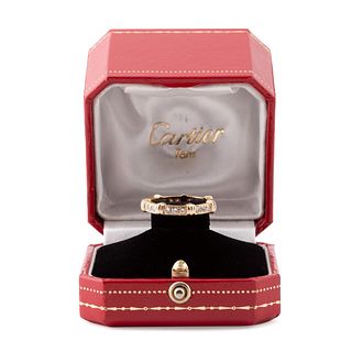 CARTIER DIAMOND AND 18K YELLOW GOLD RING WITH BOX