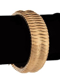 14K YELLOW GOLD REPTILE SCALE LINK BRACELET