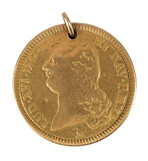 FRANCE 1786-A 1 L'OR GOLD COIN MADE INTO A LOCKET
