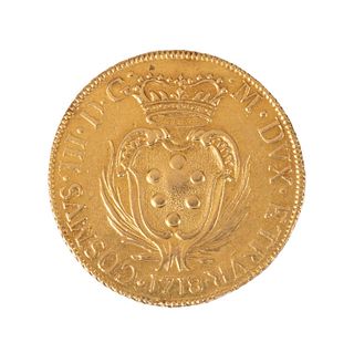 1718 LIVORNO COSIMO III GOLD DOPPIA OR COIN