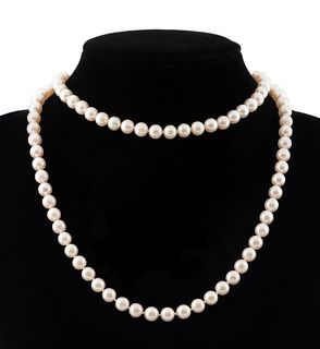 ROYAL LUSTRE CULTURED PEARL AND 14K GOLD NECKLACE