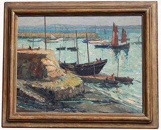 Kamesuke Hiraga (1889-1971) Exhibited Harbor Scene