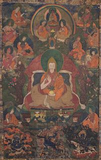 Early Antique Tibetan Thangka, 3rd Pancha