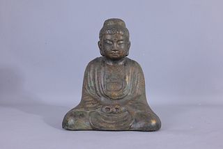 Antique Bronze Seated Buddha Figure