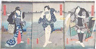 Utagawa Kunisada Woodblock Triptych