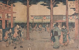 Hiroshige 'Kanda Myojin Shrine' Woodblock