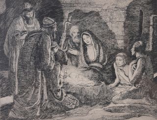 Francis Luis Mora (1874 - 1940) Nativity Scene